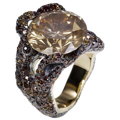 Fabergé Necklace Tree Root 13ct Brown Diamond Ring Encrusted With Diamonds