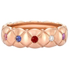 Fabergé Treillage 18 Karat Brushed Gold Diamond and Gemstone Quilted, US Clients