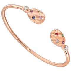 Fabergé Treillage 18K Gold Bracelet w/ Diamonds & Colored Gemstones, US Clients