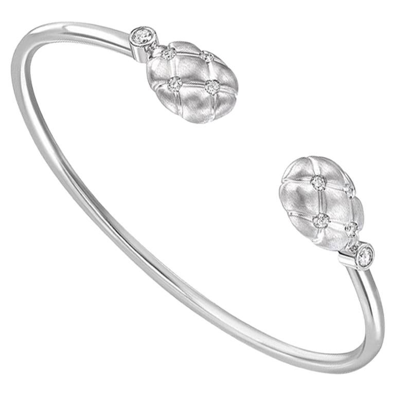 Fabergé Treillage 18K White Gold Diamond Open Bracelet For Sale