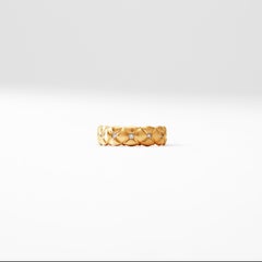 Fabergé Treillage 18k Brushed Yellow Gold Diamond Quilted Ring