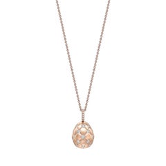 Fabergé Treillage Diamond Rose Gold Matt Pendant, US Clients