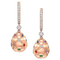 Fabergé Treillage Multicolored Rose Gold Earrings, US Clients