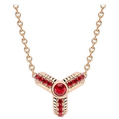 Fabergé Trio Rose Gold Ruby Fluted Pendant, US Clients