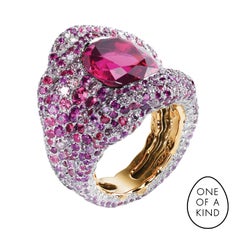 Fabergé Vagabonde 8ct Red Spinel Chunky Ring mit Diamanten und rosa Edelsteinen