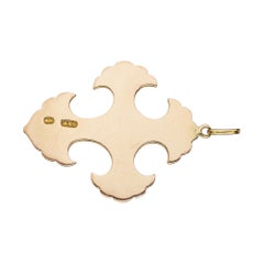 Faberge Victorian Gold Enamel Russian Orthodox Cross Pendant