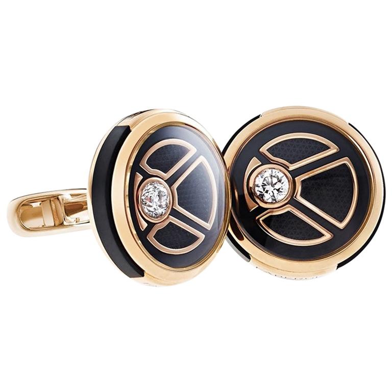 Fabergé Visionnaire Diamond Rose Gold Cufflinks, US Clients For Sale