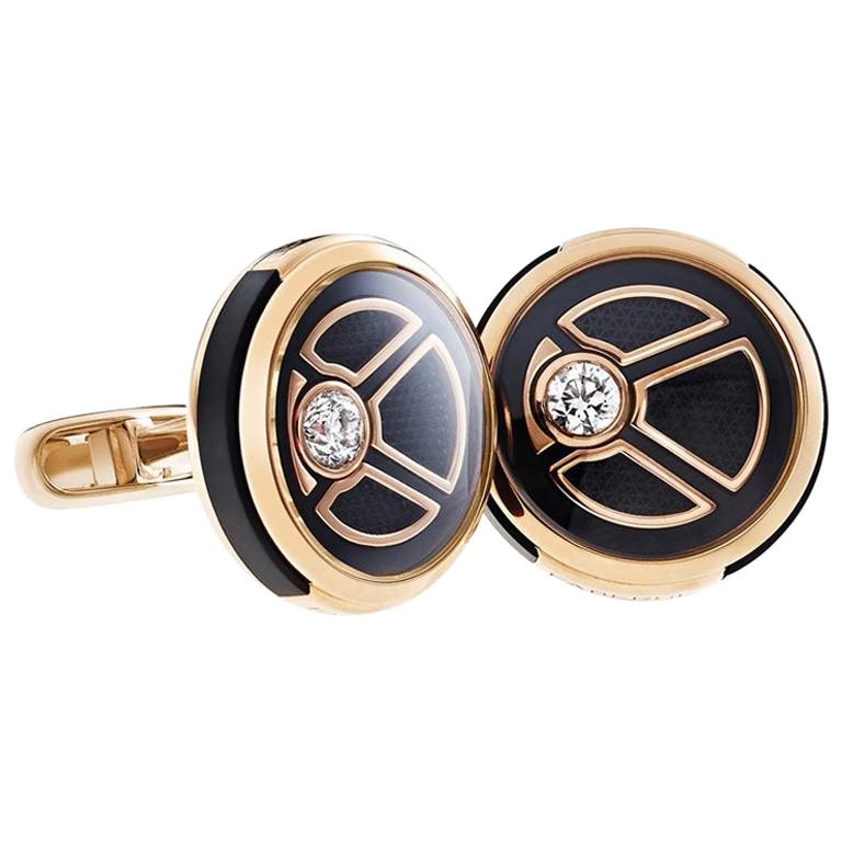 Fabergé Visionnaire Diamond Rose Gold Cufflinks For Sale