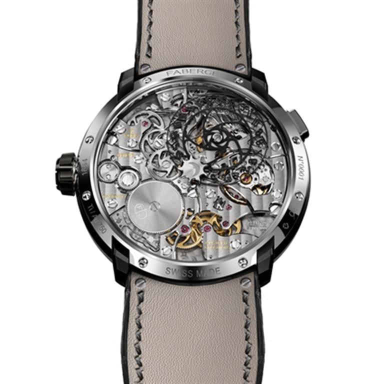The price and availability of this piece is for US clients only. Please inquire for pricing and availability in your region.

The self-winding Fabergé Visionnaire DTZ uses a movement designed exclusively for Fabergé by Agenhor Manufacture. The model