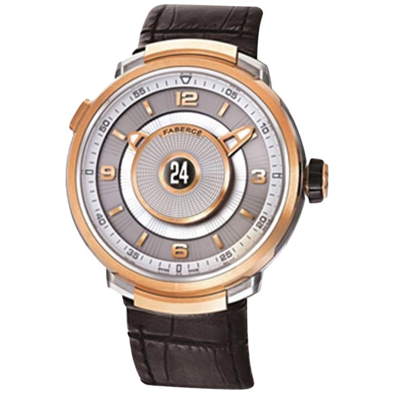 Fabergé Visionnaire DTZ Brown & 18K Rose Gold Men's Watch For Sale