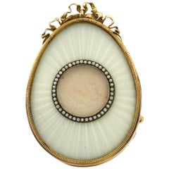 Fabergé White Enamel Egg Shaped Miniature Frame