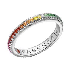 Fabergé White Gold Rainbow Multicoloured Gemstone Eternity Ring 847RG2567