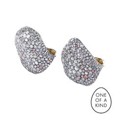 Fabergé White Rose 18K Gold & Silver Diamond Encrusted Earrings