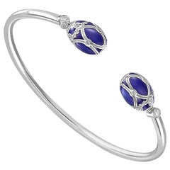 Fabergé Yelagin 18K White Gold Diamond Bracelet w/ Royal Blue Enamel, US Clients