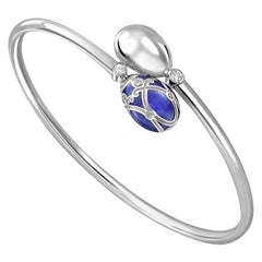 Fabergé Yelagin 18K White Gold Diamond Crossover Bracelet With Royal Blue Enamel