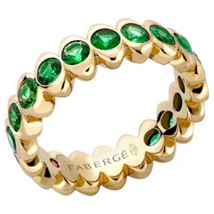 Fabergé Yellow Gold Emerald Wide Fluted Eternity Ring, US Clients
