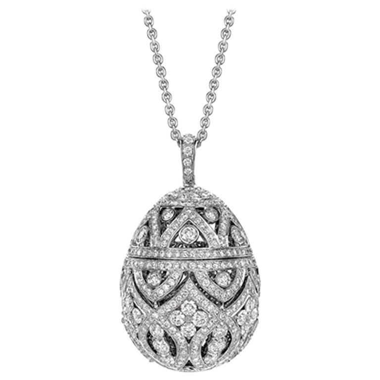 Fabergé Zenya Diamond Egg Pendant, US Clients For Sale
