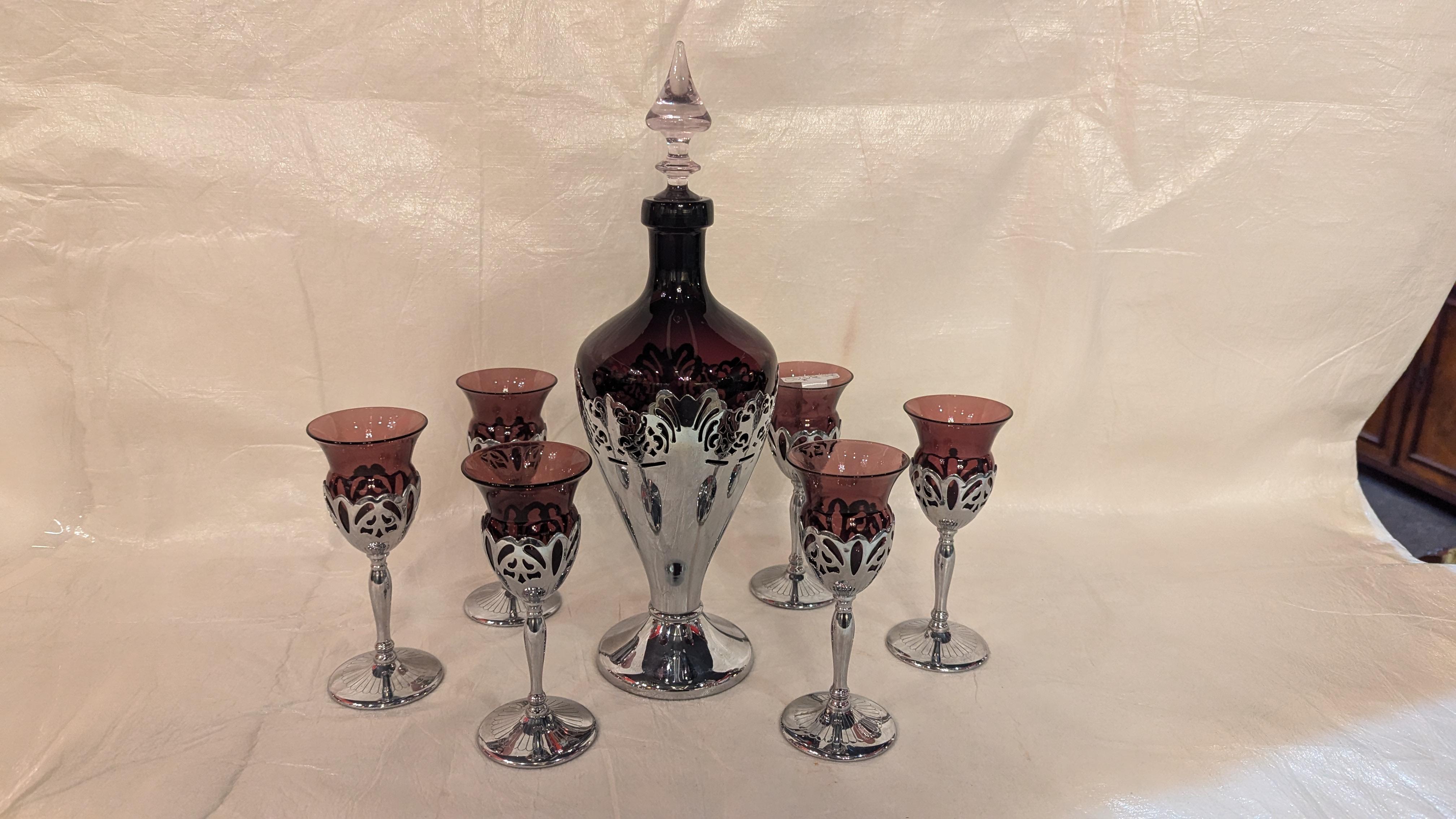 Faberware and Cambridge Glass Decanter Set For Sale 1