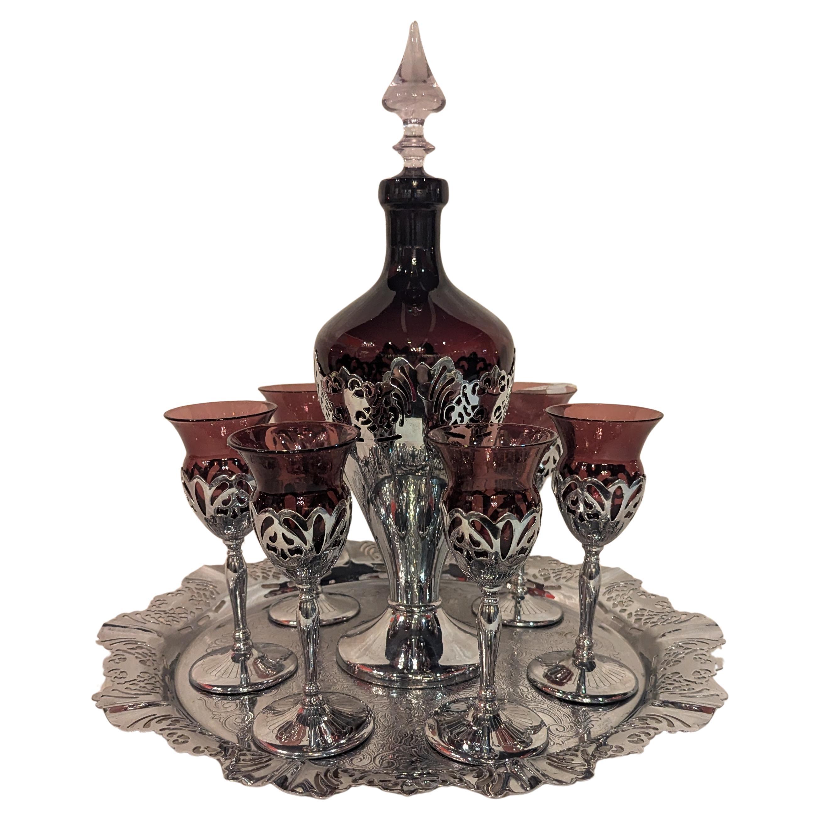 Juego de decantador de cristal Faberware y Cambridge
