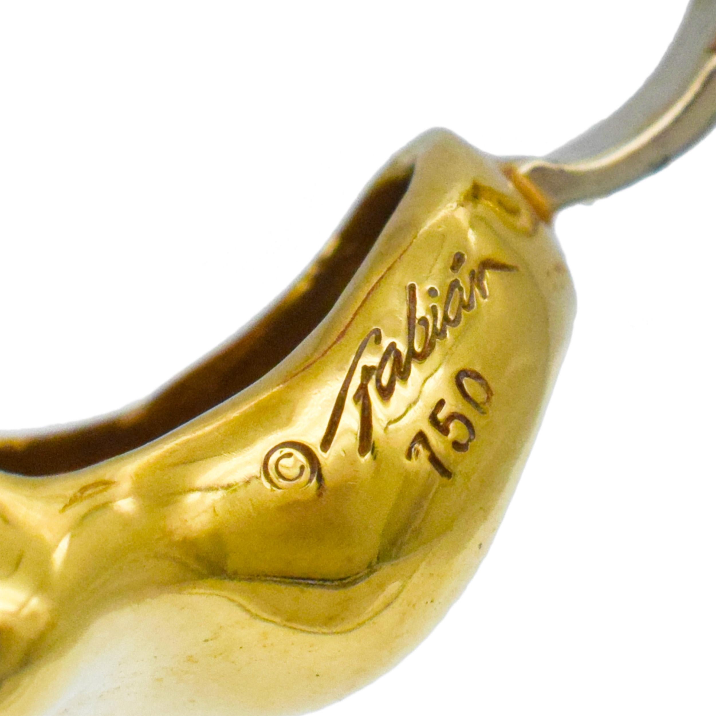Collana, bracciale e orecchini Fabian in oro giallo 18k. in vendita 12