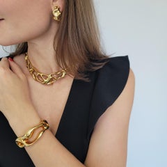 Conjunto de collar, pulsera y pendientes Fabian de oro amarillo de 18 quilates.