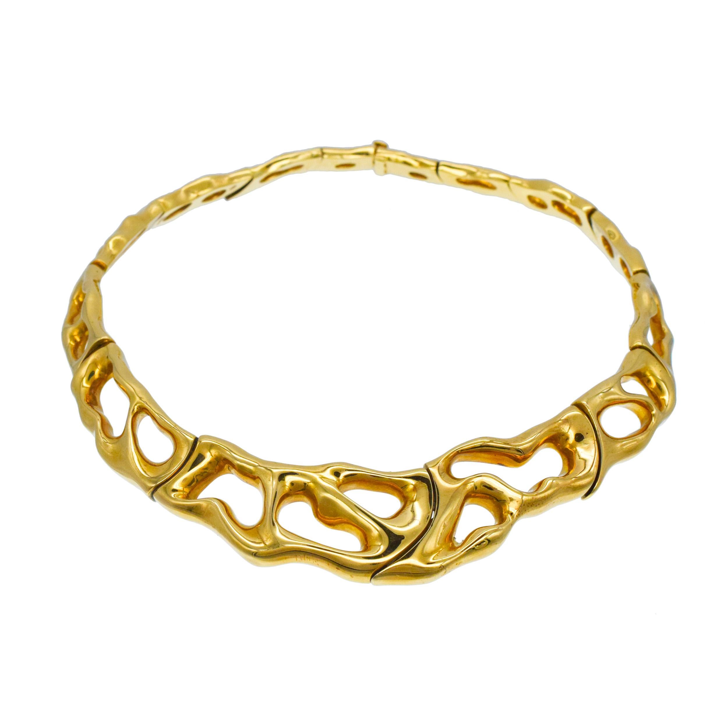 Artista Collana, bracciale e orecchini Fabian in oro giallo 18k. in vendita