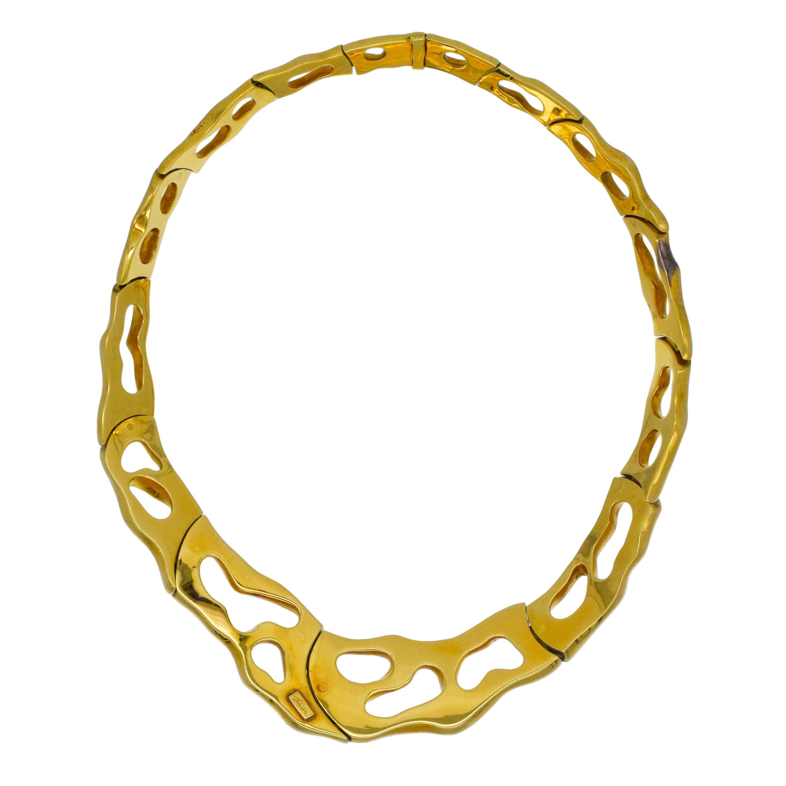 Collana, bracciale e orecchini Fabian in oro giallo 18k. In condizioni ottime in vendita a New York, NY