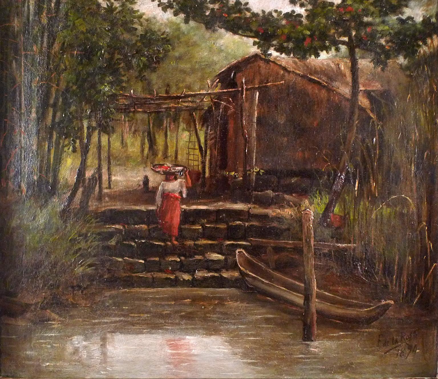 „Filipino Girl Coming Down the Steps“ des Künstlers Fabian de la Rosa, 19. Jahrhundert im Angebot 4
