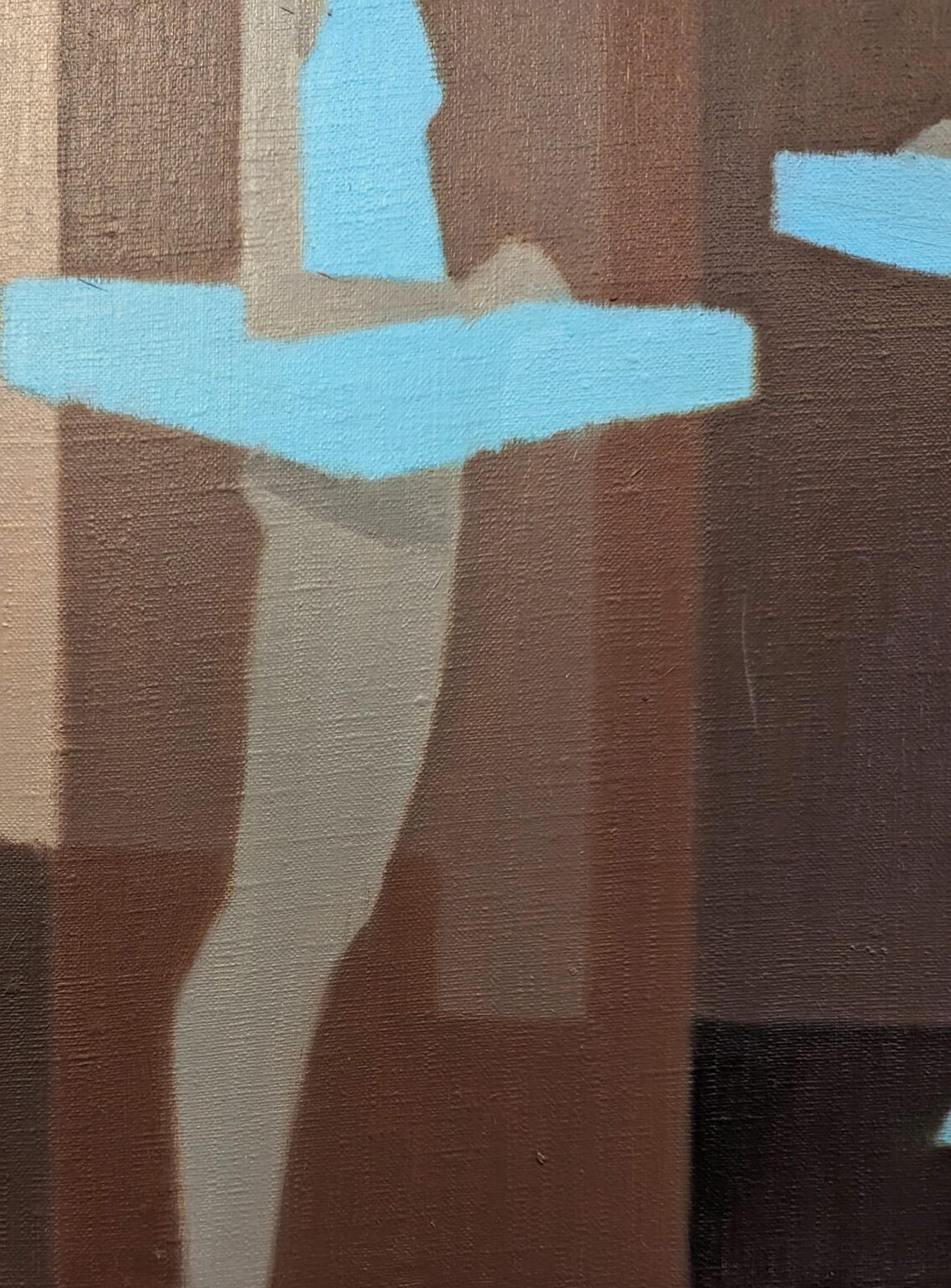 Figuratives Ölgemälde aus der Mitte des Jahrhunderts, Fabian Lundqvist – Blaue Ballerinas 6