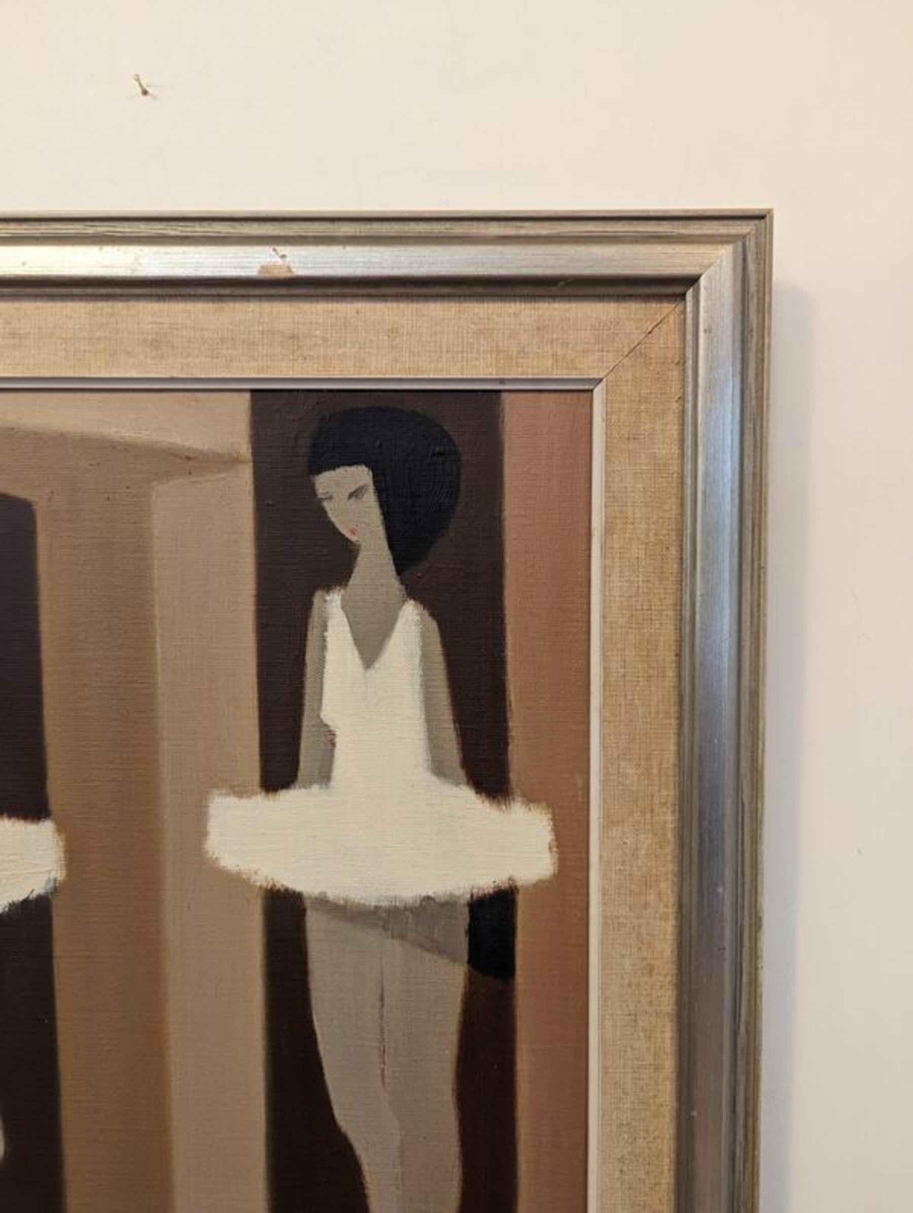 Mid-Century Figurative Oil Painting, Fabian Lundqvist - Modernist Ballerinas For Sale 6