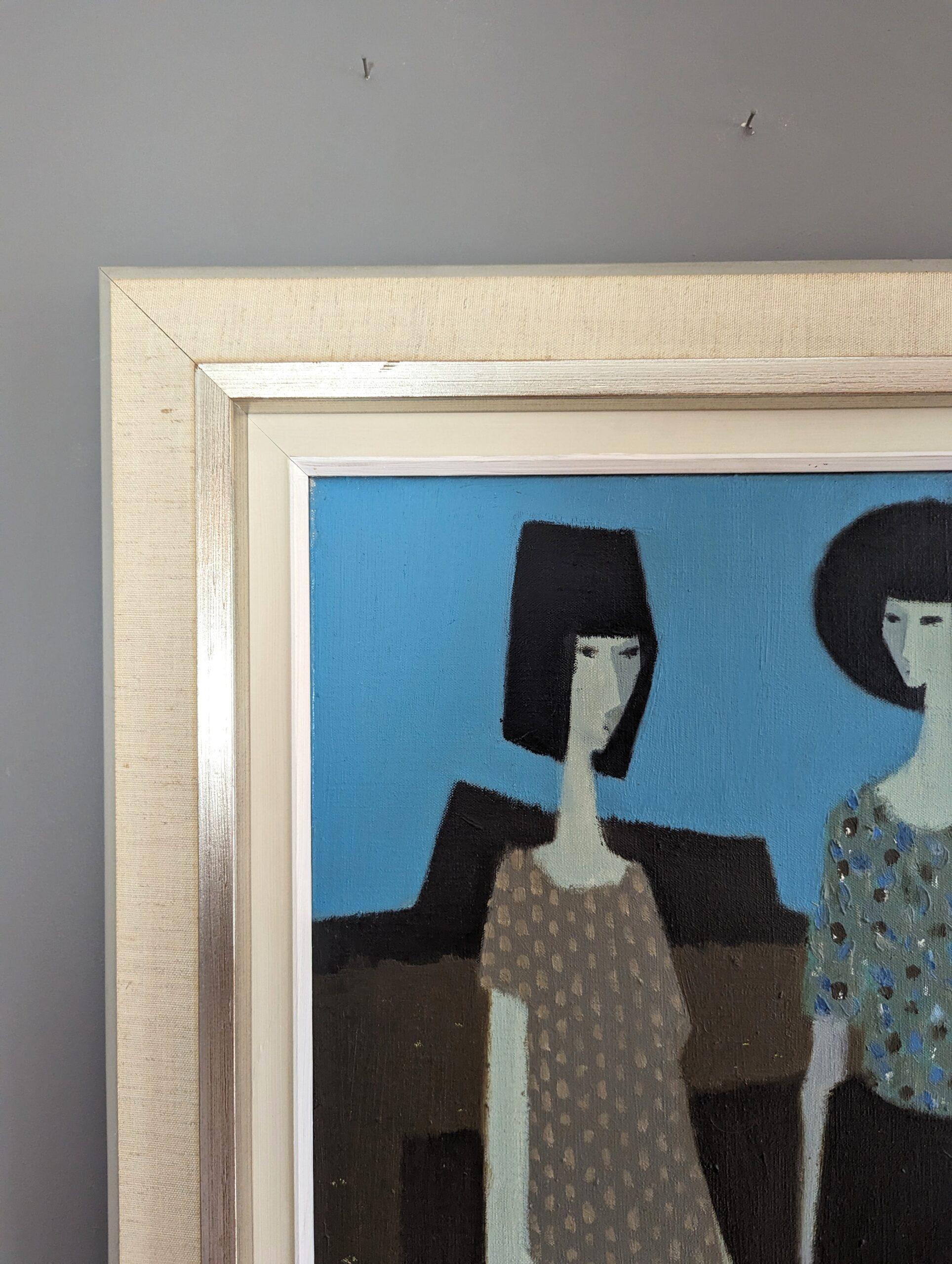 Mid-Century Modern Figurative Oil Painting, Fabian Lundqvist - Ladies at Dawn 5
