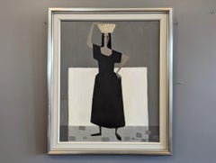 Mid-Century Modern Figurative Oil Painting, Fabian Lundqvist - Morning Walk