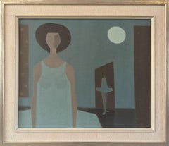 Mid-Century Modern Oil Painting, Fabian Lundqvist - Ballerinas by Moonlight