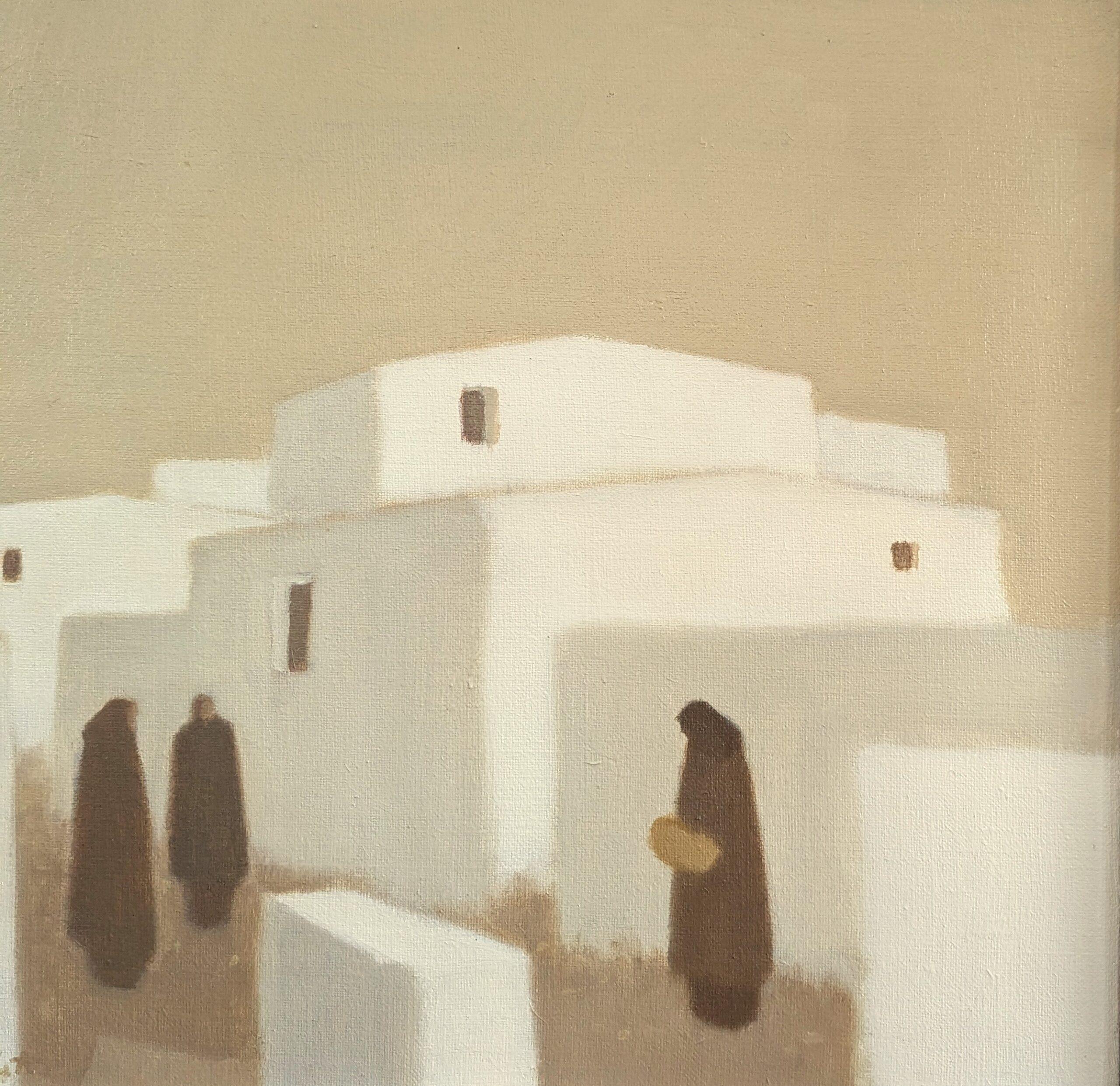 Mid-Century Modern Oil Painting, Fabian Lundqvist - By the White Houses 10