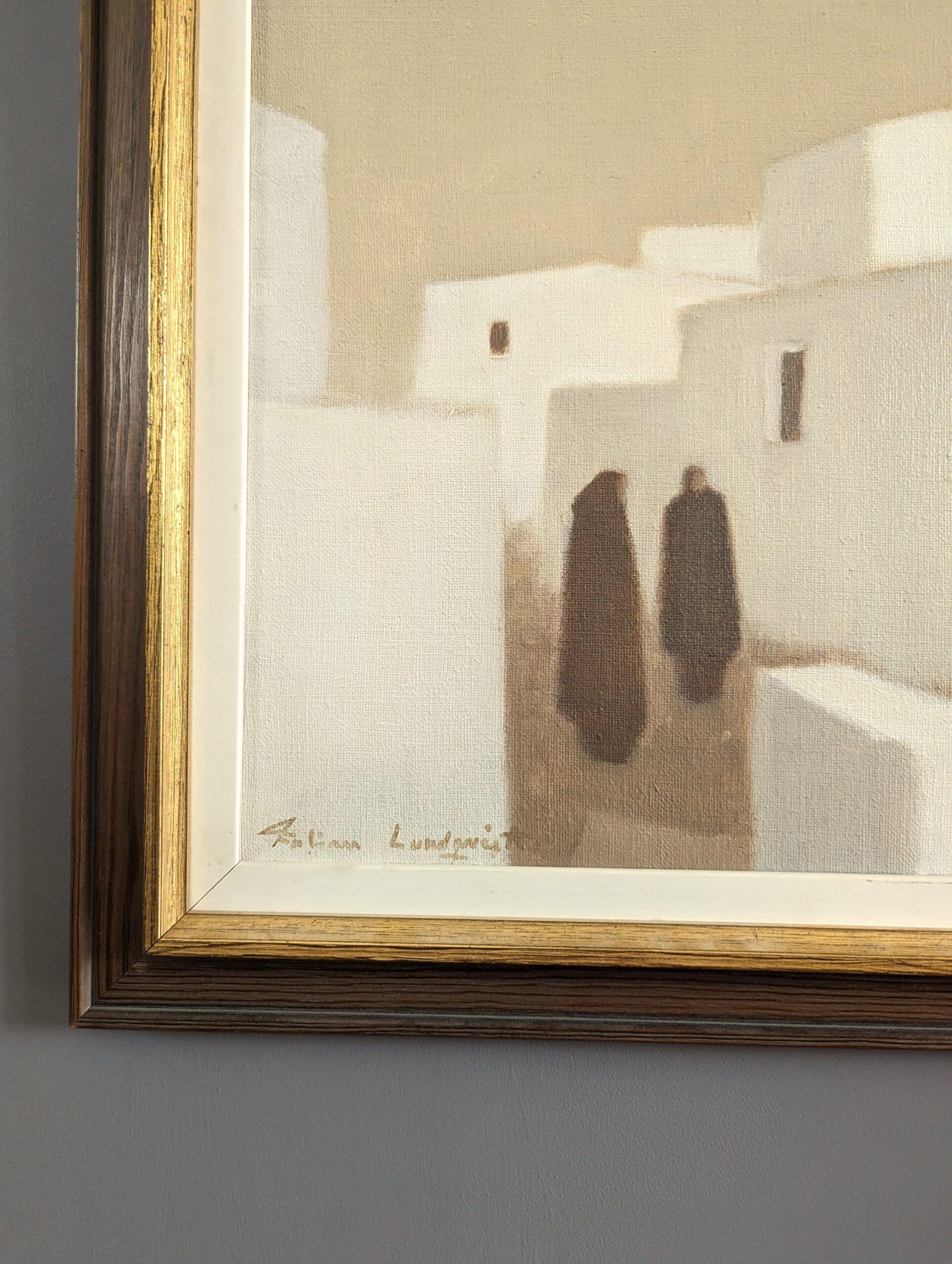 Mid-Century Modern Oil Painting, Fabian Lundqvist - By the White Houses 6