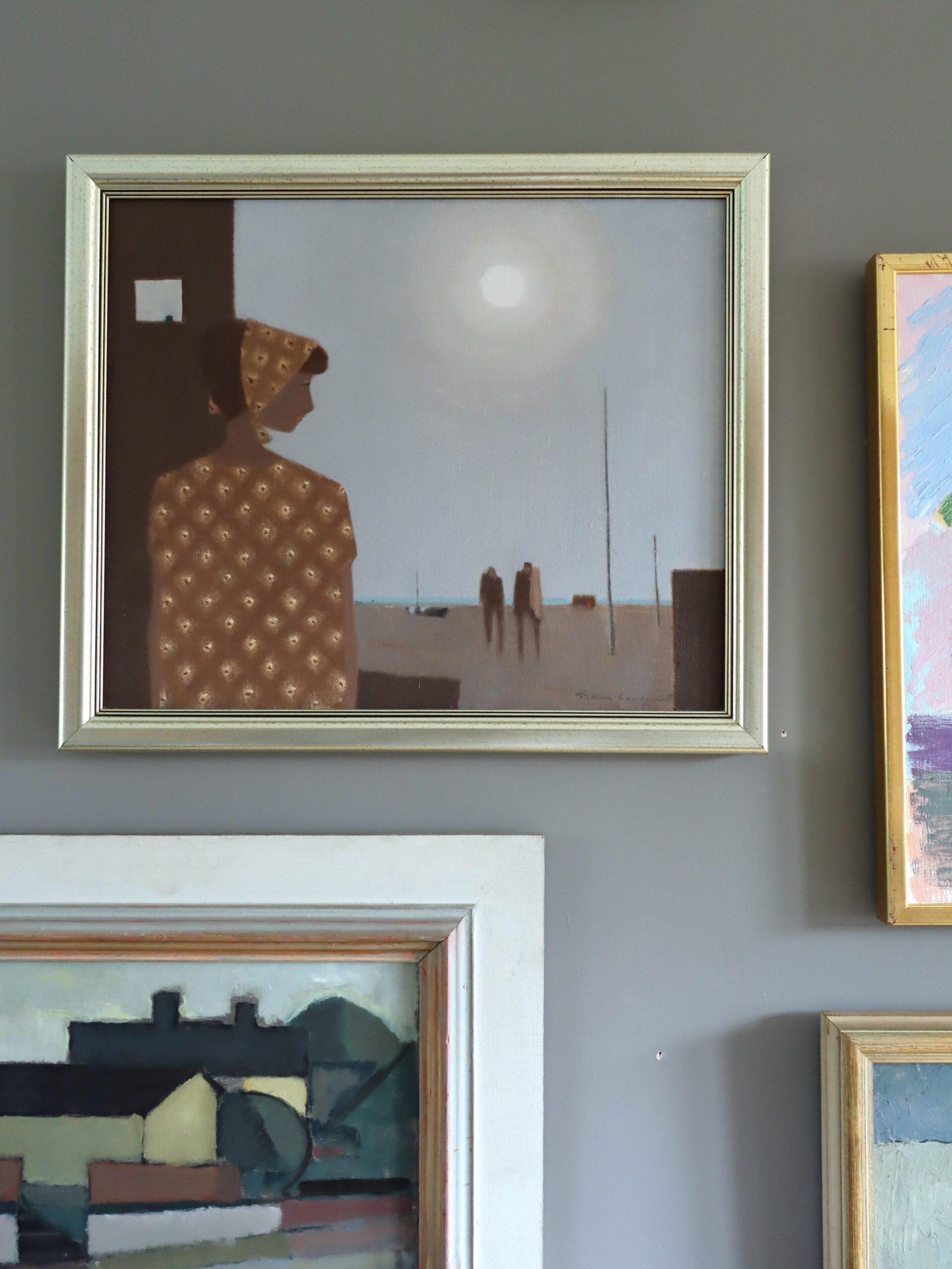 Peinture à l'huile figurative suédoise du milieu du siècle dernier - L'immobilité dans la lumière du soleil - Moderne Painting par Fabian Lundqvist