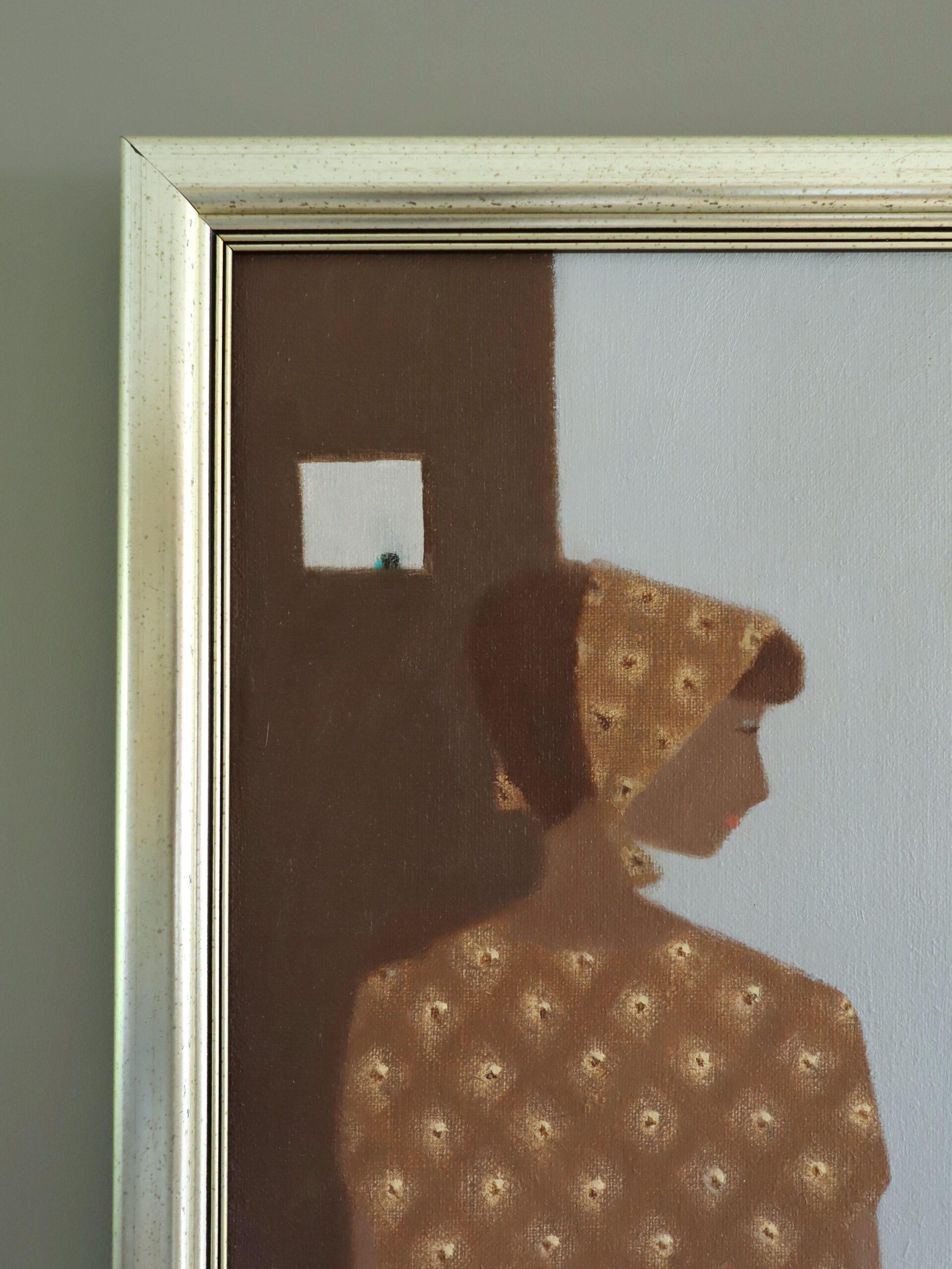 Peinture à l'huile figurative suédoise du milieu du siècle dernier - L'immobilité dans la lumière du soleil en vente 1