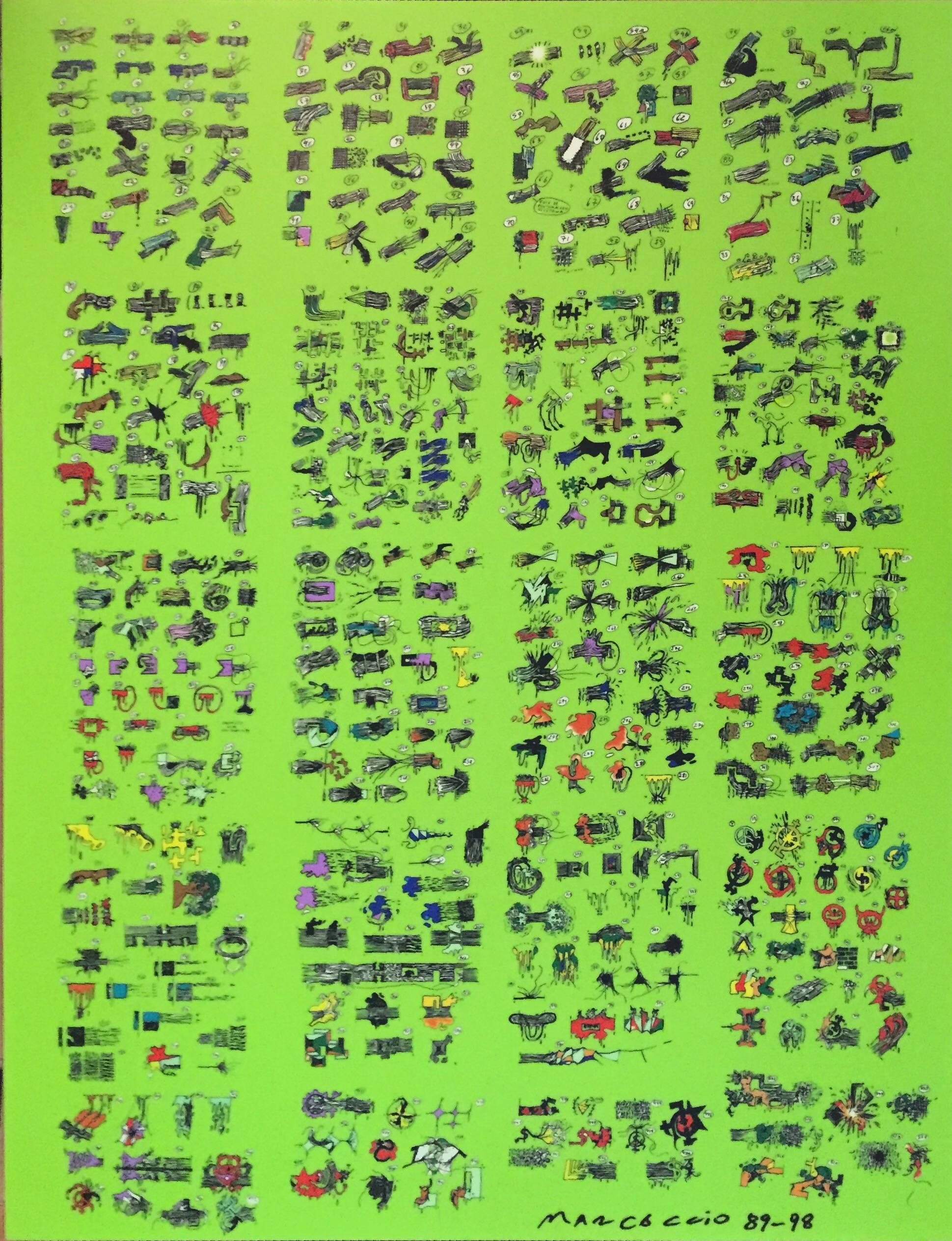 Fabian Marcaccio Abstract Print - Argentine Italian Contemporary Ink jet print mounted on polystyrene