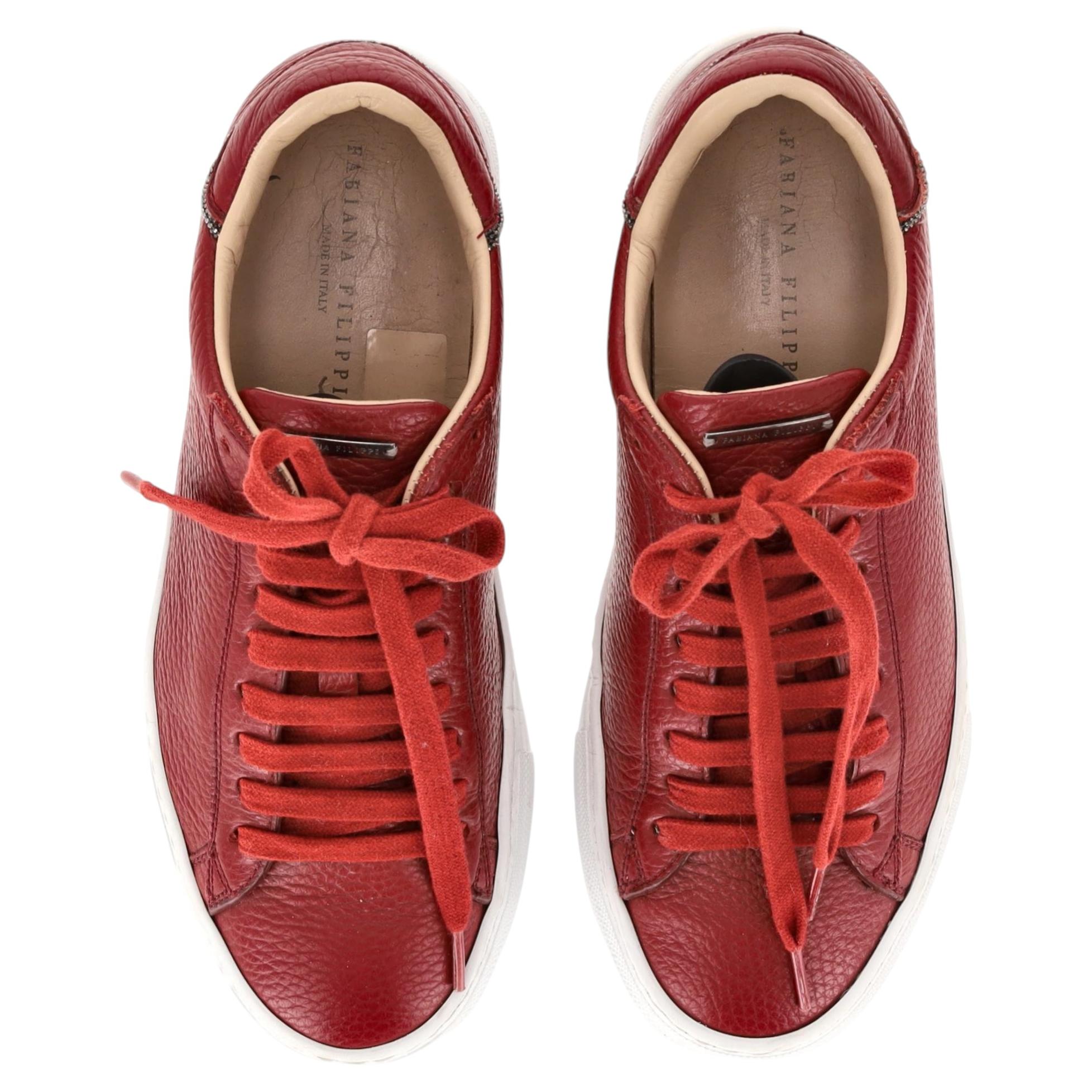 Zapatillas de piel con detalle de abalorios Fabiana Filippi