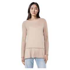 Fabiana Filippi Beige Embellished Hem Top Size S