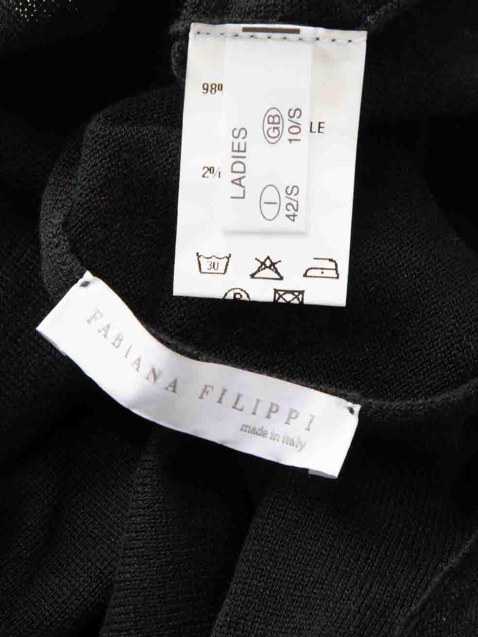 Women's Fabiana Filippi Black Glitter Edge Knit Jumper Size M For Sale