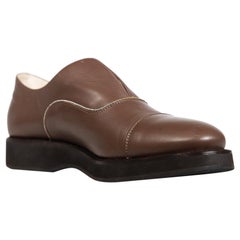 Fabiana Filippi Mocasines de piel marrón con detalle de cadena Talla IT 40