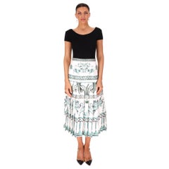 Fabiana Filippi Folklore-inspirierter Print Plissierter Midirock aus Seide