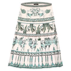 Fabiana Filippi Folklore-inspirierter Print Plissierter Midirock aus Seide