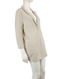 Fabiana Filippi Grey Single Breasted Woven Coat Size S