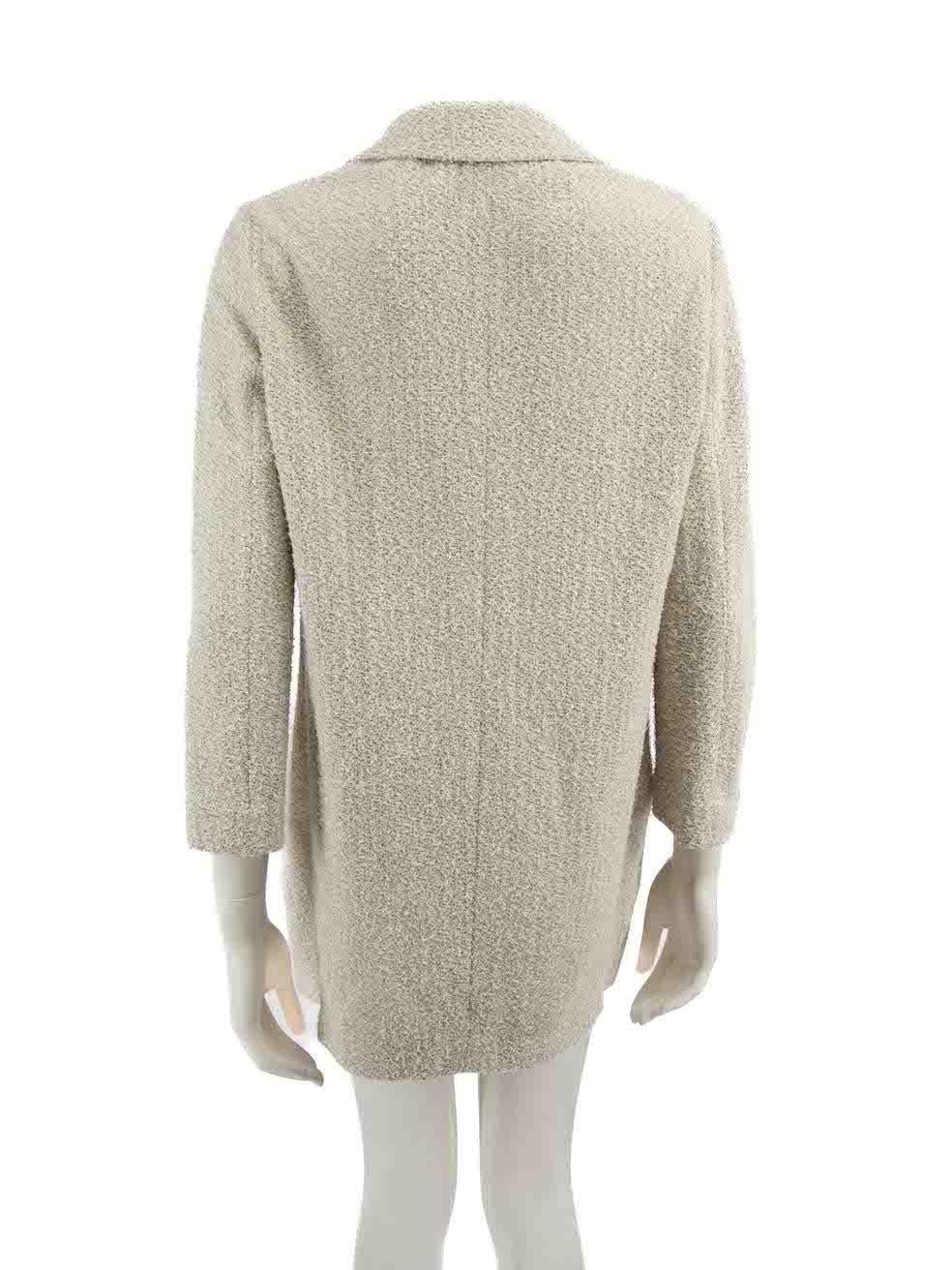 Fabiana Filippi Gris Abrigo Tejido Un Pecho Talla S Beige en venta