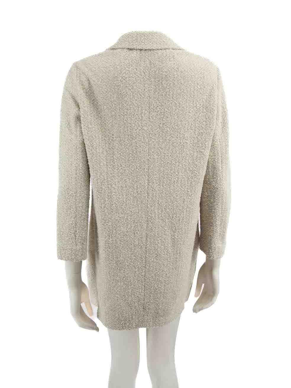 Fabiana Filippi Grey Single Breasted Woven Coat Size S In Excellent Condition For Sale In London, GB