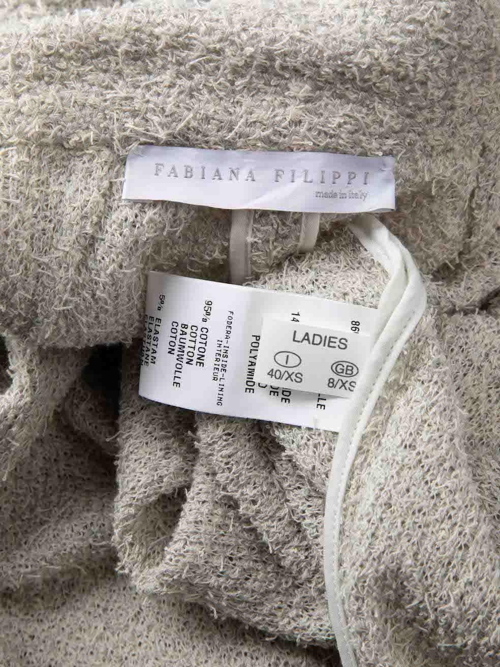 Fabiana Filippi Grauer einreihiger gewebter Mantel Größe S Damen im Angebot