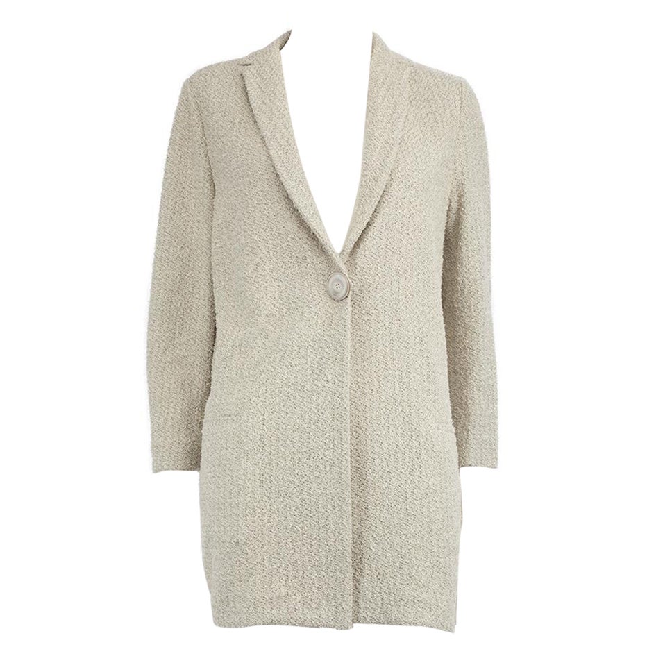Fabiana Filippi Gris Abrigo Tejido Un Pecho Talla S en venta