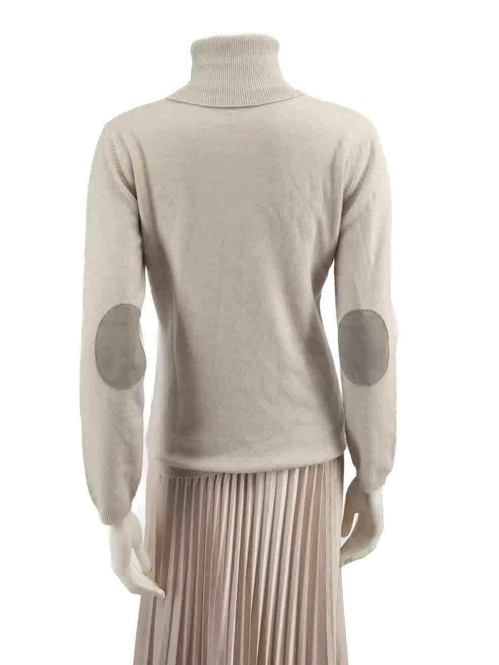 Fabiana Filippi Grey Turtleneck Knitted Jumper Size L In Good Condition For Sale In London, GB